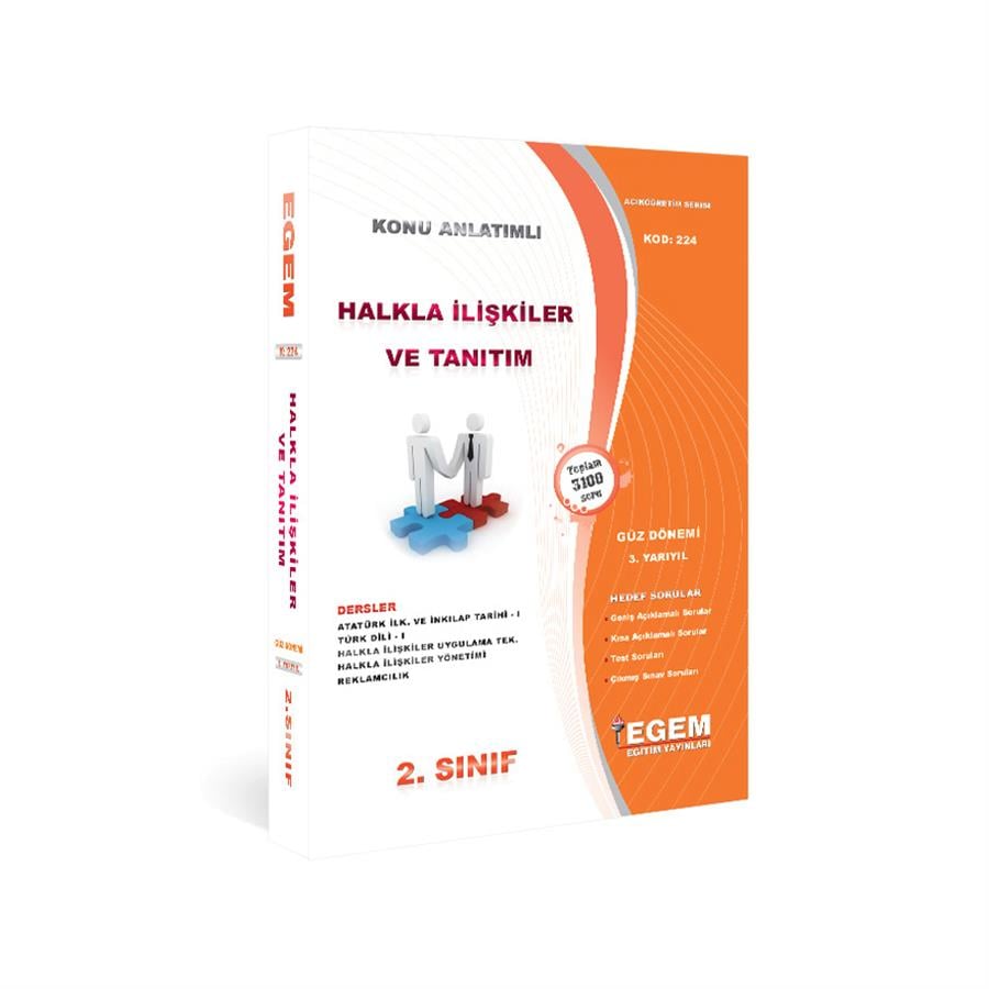 AÖF 2. SINIF HALKLA İLİŞKİLER ve  TANITIM GÜZ DÖNEMİ 3. YARIYIL KONU ANLATIMLI SORU BANKASI 