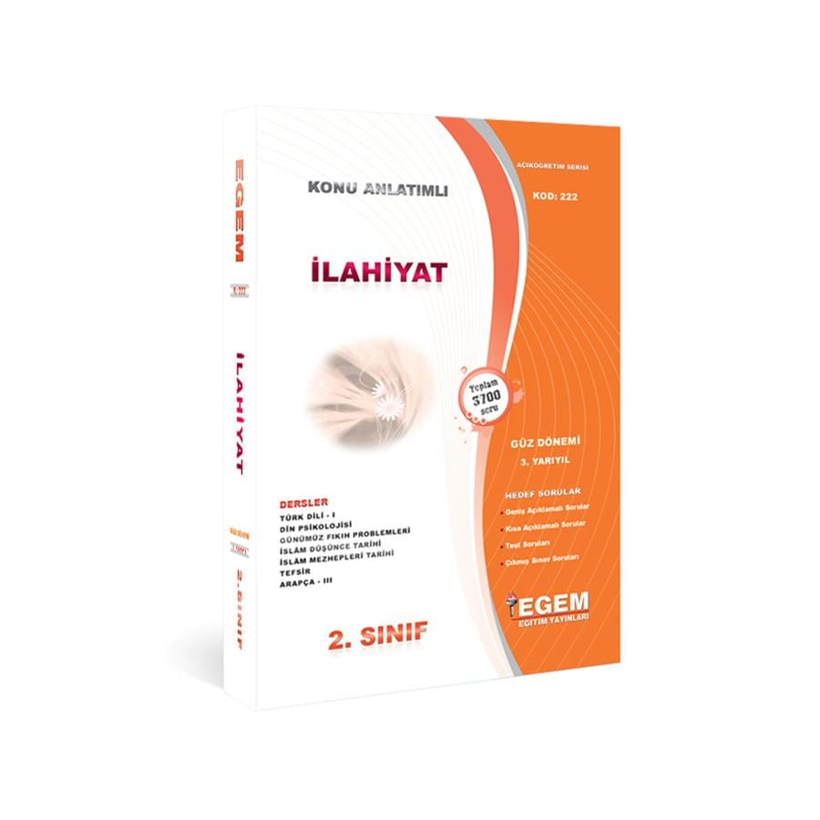 AÖF 2. SINIF İLAHİYAT GÜZ DÖNEMİ 3. YARIYIL KONU ANLATIMLI SORU BANKASI 