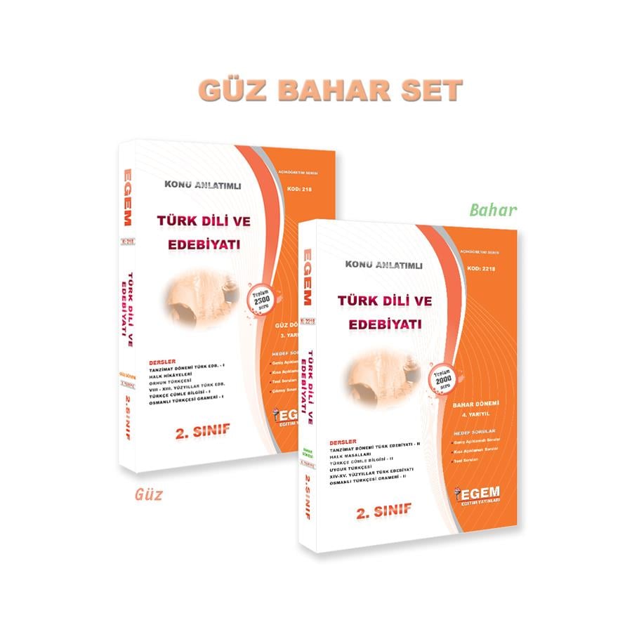 AÖF 2. SINIF TÜRK DİLİ ve EDEBİYATI GÜZ VE BAHAR DÖNEMİ 3. VE 4. YARIYIL KONU ANLATIMLI SORU BANKASI (SET)