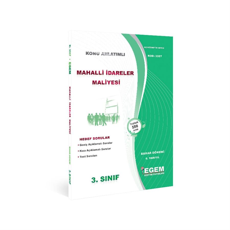 AÖF 3. SINIF MAHALLİ İDARELER MALİYESİ BAHAR DÖNEMİ 6. YARIYIL KONU ANLATIMLI SORU BANKASI