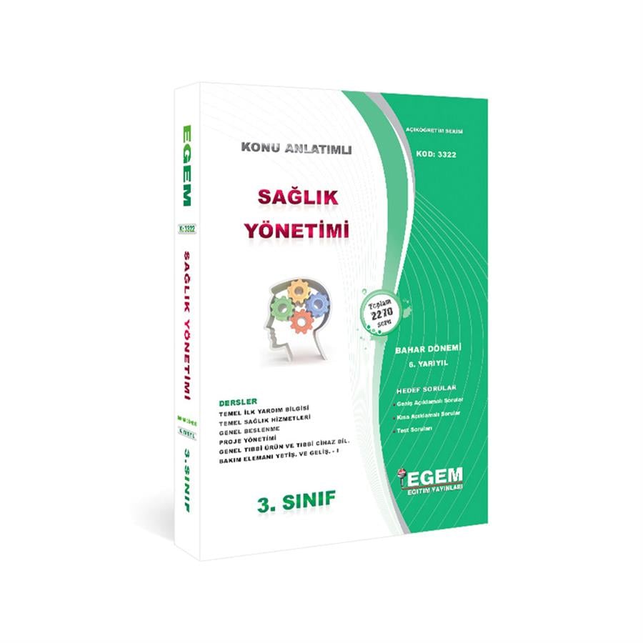 AÖF 3. SINIF SAĞLIK YÖNETİMİ BAHAR DÖNEMİ 6. YARIYIL  KONU ANLATIMLI SORU BANKASI