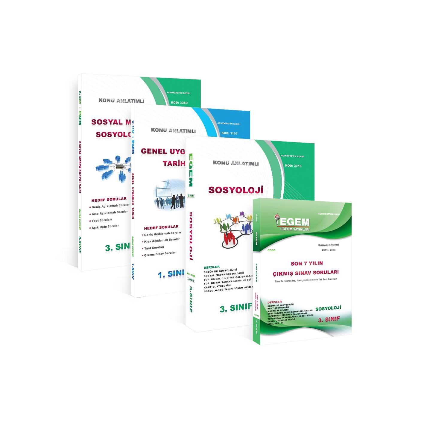 AÖF 3. SINIF SOSYOLOJİ BAHAR DÖNEMİ 6. YARIYIL KONU ANLATIMLI SORU BANKASI - ÇIKMIŞ SINAV SORULARI (SET)