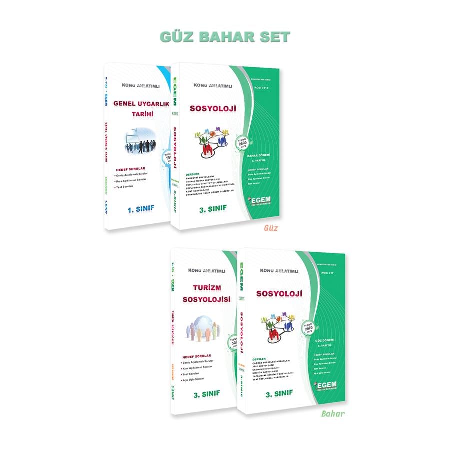 AÖF 3. SINIF SOSYOLOJİ GÜZ VE BAHAR DÖNEMİ 5. VE 6. YARIYIL KONU ANLATIMLI SORU BANKASI (SET)
