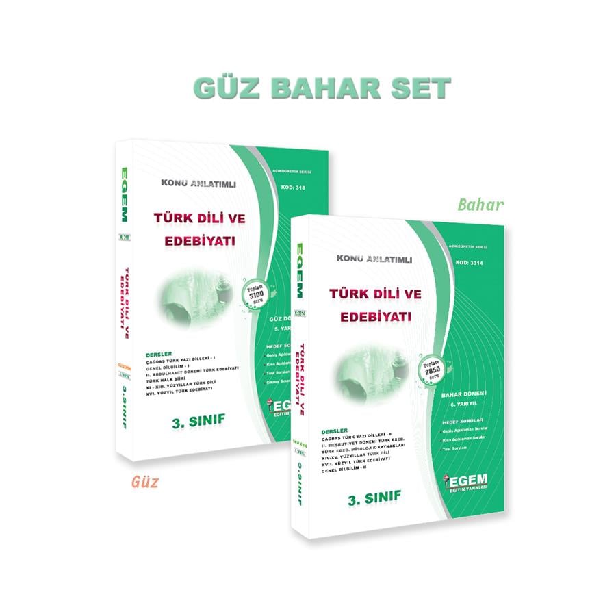 AÖF 3. SINIF TÜRK DİLİ ve EDEBİYATI GÜZ VE  BAHAR DÖNEMİ 5. VE 6. YARIYIL KONU ANLATIMLI SORU BANKASI (SET)