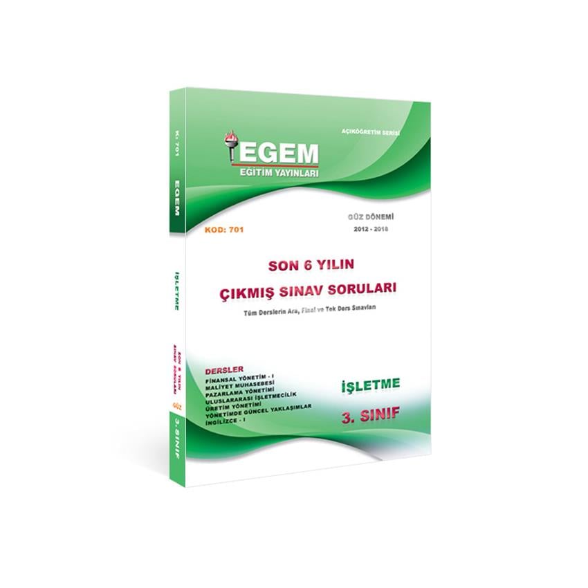 AÖF 3.SINIF İŞLETME GÜZ DÖNEMİ 5. YARIYIL ÇIKMIŞ SINAV SORULARI 