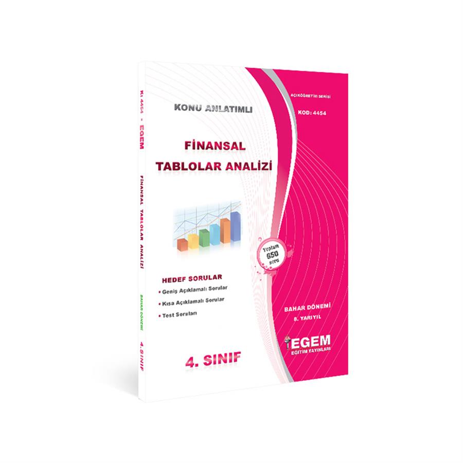 AÖF 4. SINIF FİNANSAL TABLOLAR ANALİZİ BAHAR DÖNEMİ 8. YARIYIL KONU ANLATIMLI SORU BANKASI 
