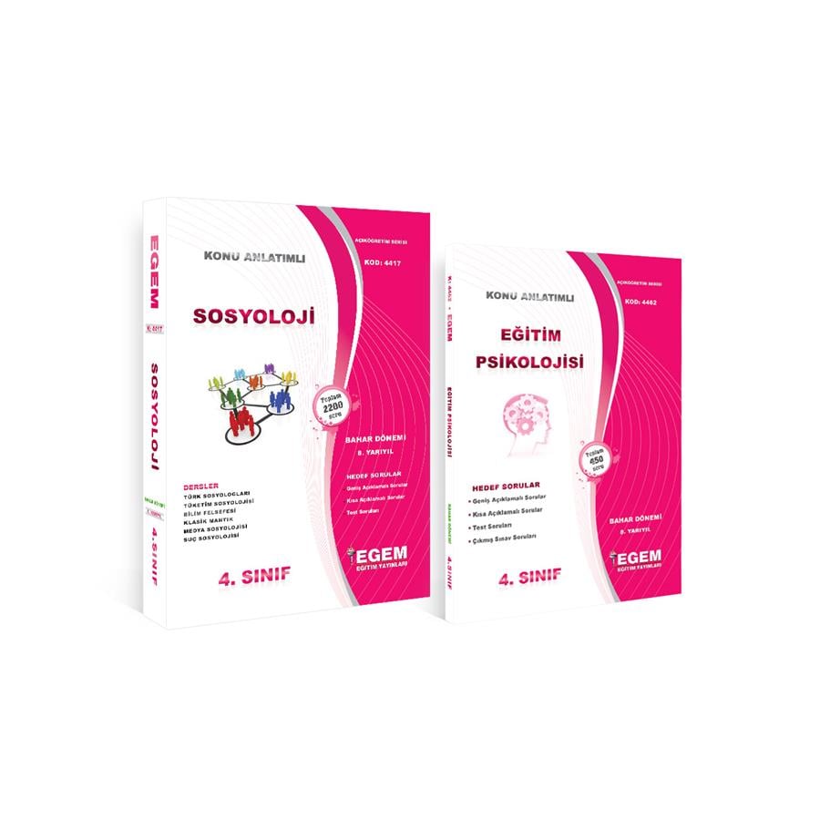 AÖF 4. SINIF SOSYOLOJİ BAHAR DÖNEMİ 8. YARIYIL KONU ANLATIMLI SORU BANKASI  (SET)
