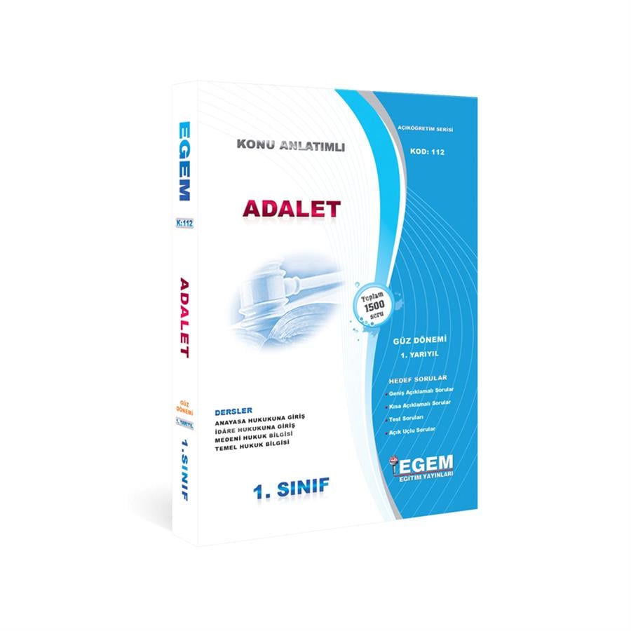  AÖF 1. SINIF ADALET GÜZ DÖNEMİ  1. YARIYIL KONU ANLATIMLI SORU BANKASI 