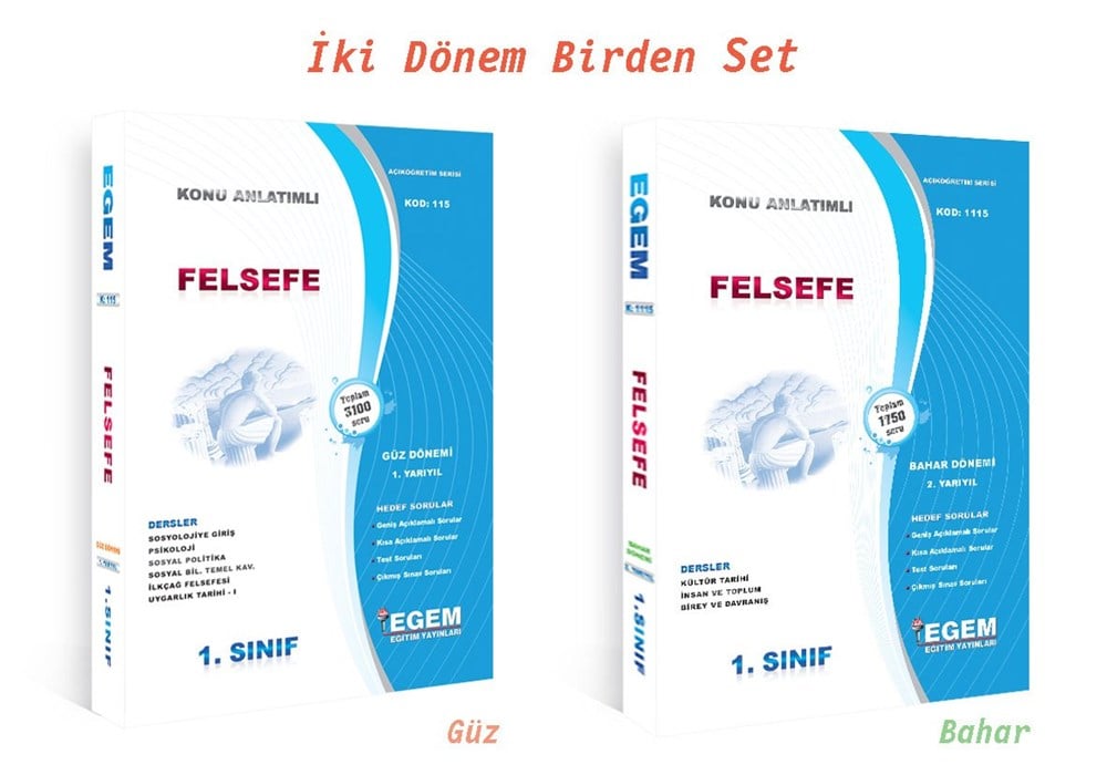 1. SINIF FELSEFE SET (GÜZ- BAHAR DÖNEMİ)
