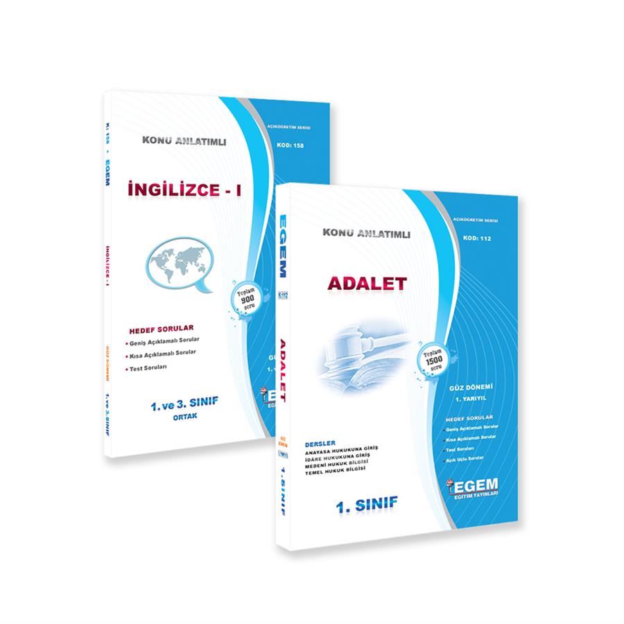 AÖF 1. SINIF ADALET GÜZ DÖNEMİ KONU ANLATIMLI SORU BANKASI VE İNGİLİZCE I
