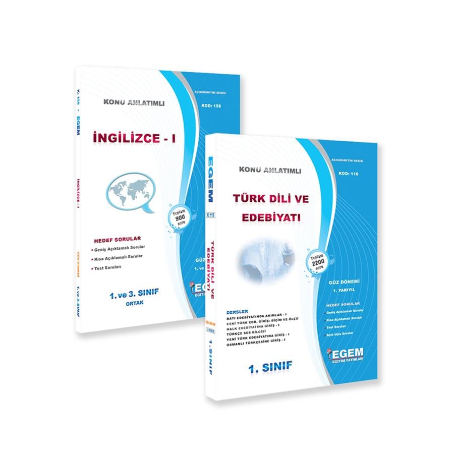 AÖF 1. SINIF TÜRK DİLİ VE EDEBİYATI  GÜZ DÖNEMİ KONU ANLATIMLI SORU BANKASI VE İNGİLİZCE I 
