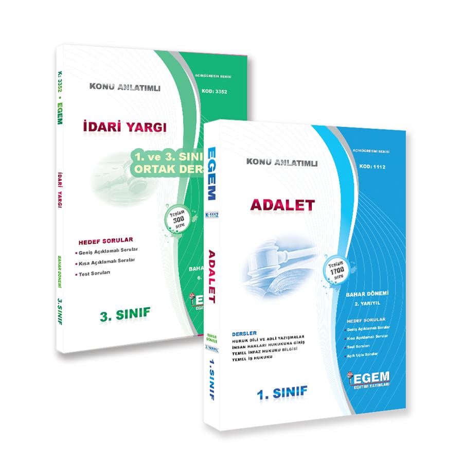 AÖF 1. SINIF ADALET BAHAR DÖNEMİ 2. YARIYIL  KONU ANLATIMLI SORU BANKASI 