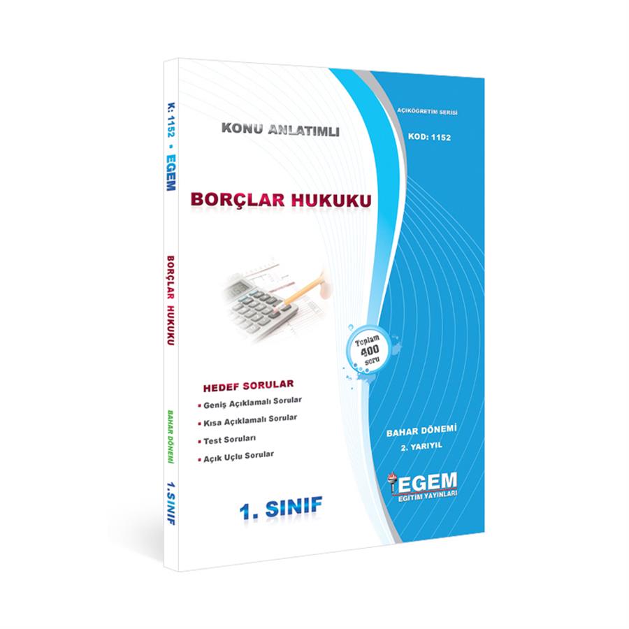 AÖF 1. SINIF BORÇLAR HUKUKU BAHAR DÖNEMİ 2. YARIYIL KONU ANLATIMLI SORU BANKASI