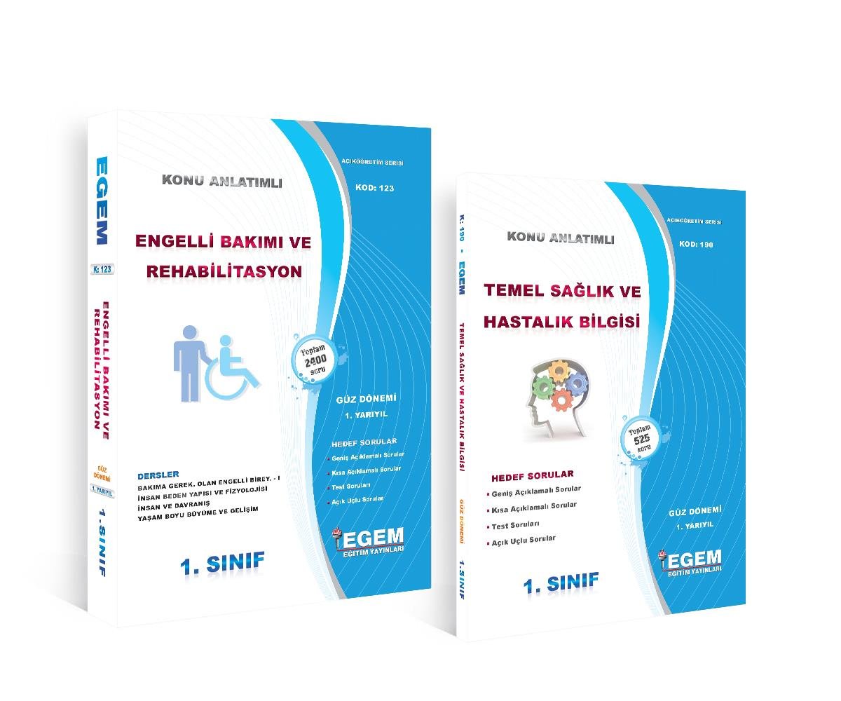 AÖF 1. Sınıf Engelli Bakımı ve Rehabilitasyon Güz Dönemi 1. Yarıyıl Tüm Dersler Konu Anlatımlı Soru Bankası