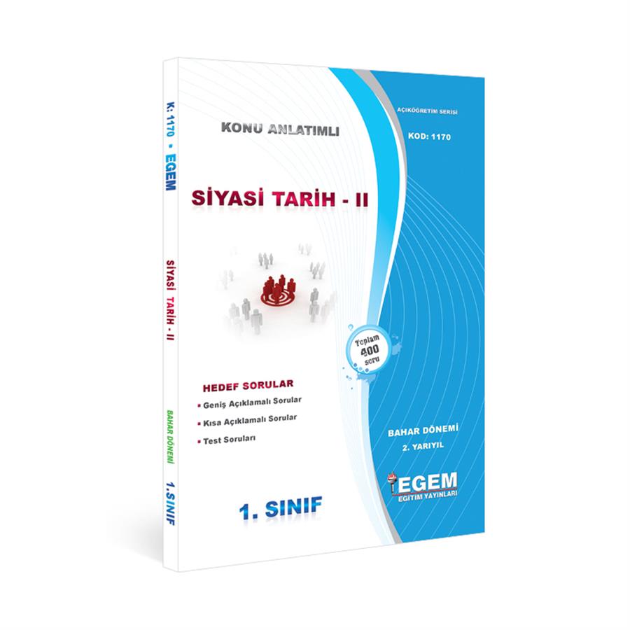 AÖF 1. SINIF SİYASİ TARİH-II BAHAR DÖNEMİ 2. YARIYIL KONU ANLATIMLI SORU BANKASI