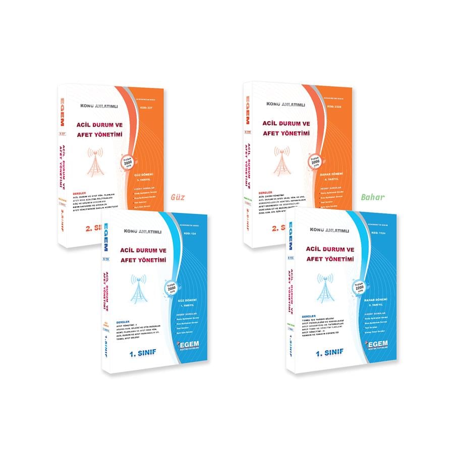 AÖF 1. VE 2. SINIF ACİL DURUM VE AFET YÖNETİMİ TÜM DÖNEMLER KONU ANLATIMLI SORU BANKASI