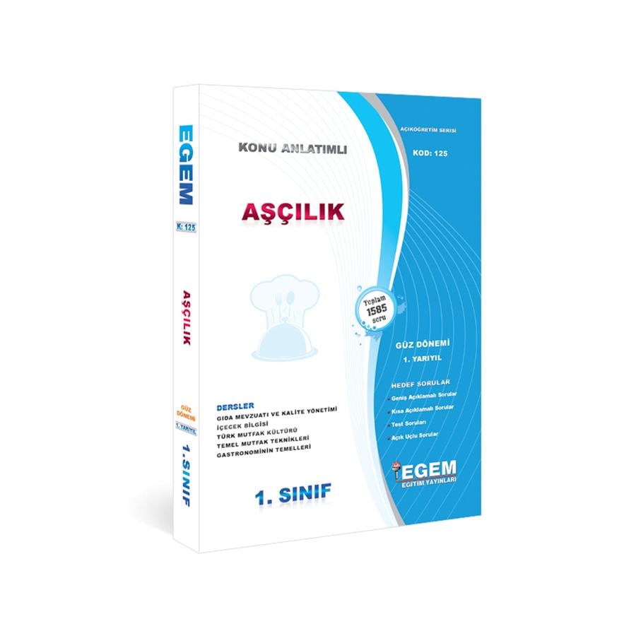 AÖF 1.SINIF AŞÇILIK GÜZ DÖNEMİ 1. YARIYIL KONU ANLATIMLI SORU BANKASI