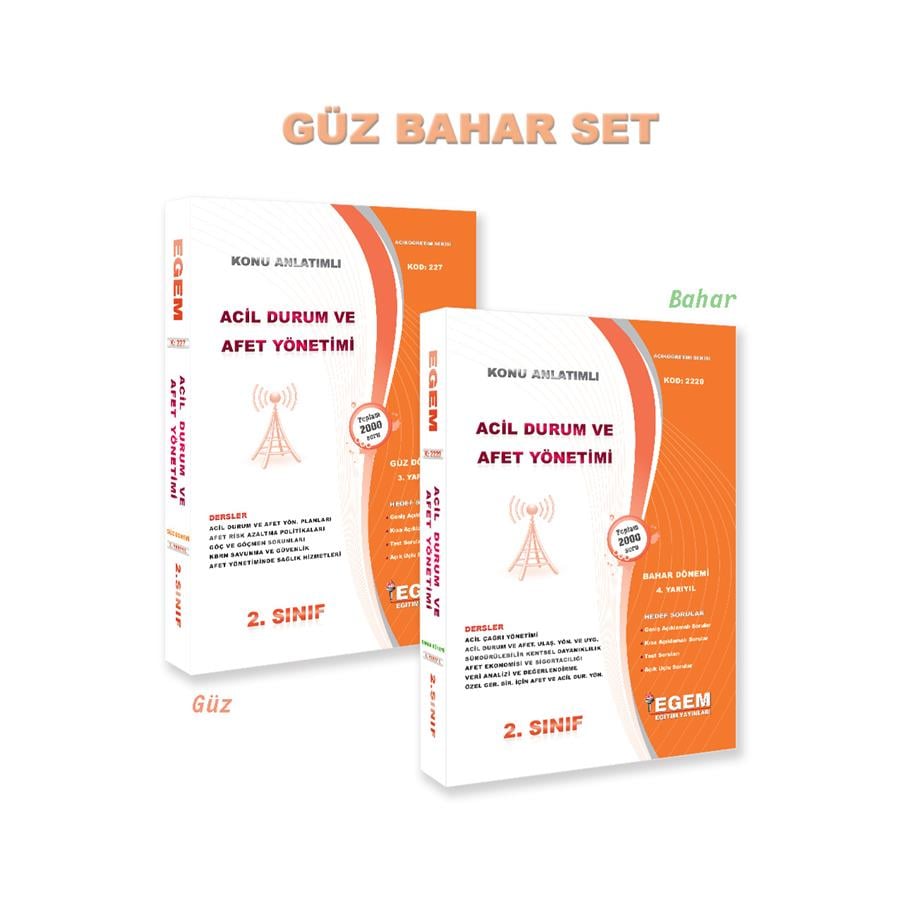 AÖF 2. SINIF ACİL DURUM ve AFET YÖNETİMİ GÜZ VE BAHAR DÖNEMİ 3. VE 4. YARIYIL KONU ANLATIMLI SORU BANKASI (SET)