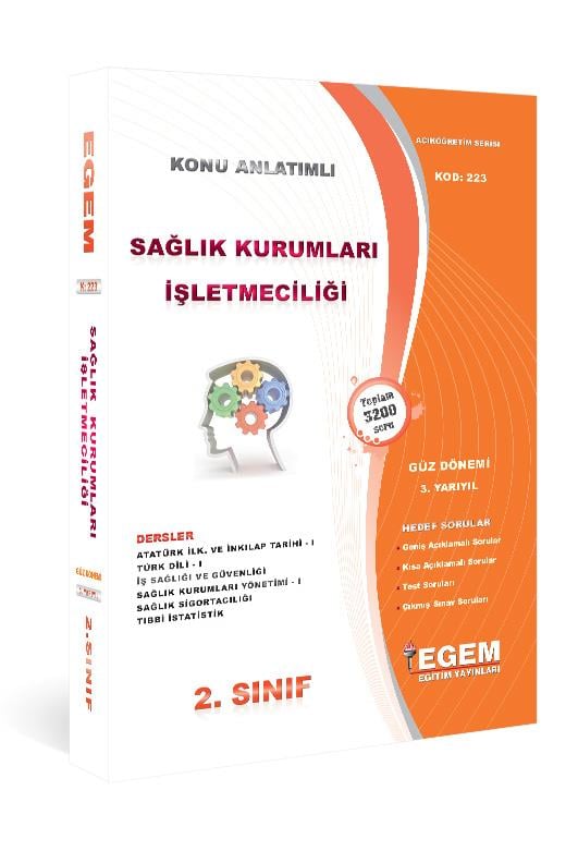 AÖF 2. Sınıf Sağlık Kurumları Güz Dönemi 3. Yarıyıl Tüm Dersler Konu Anlatımlı Soru Bankası
