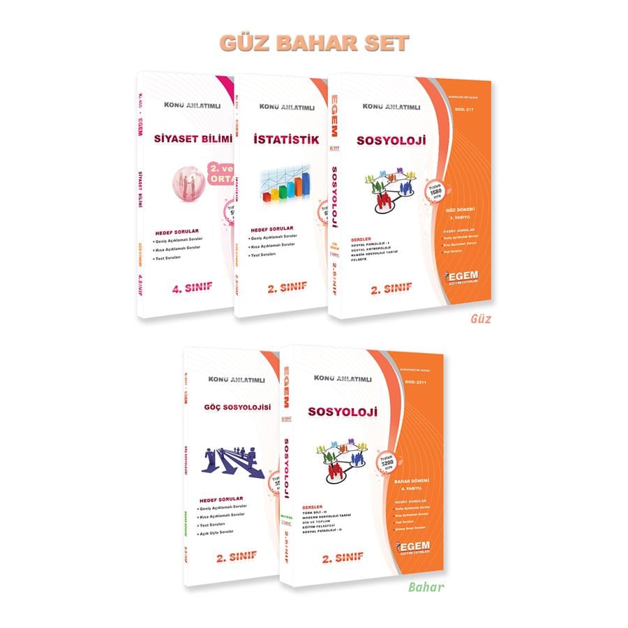 AÖF 2. SINIF SOSYOLOJİ GÜZ VE BAHAR DÖNEMİ 3. VE 4. YARIYIL KONU ANLATIMLI SORU BANKASI (SET)