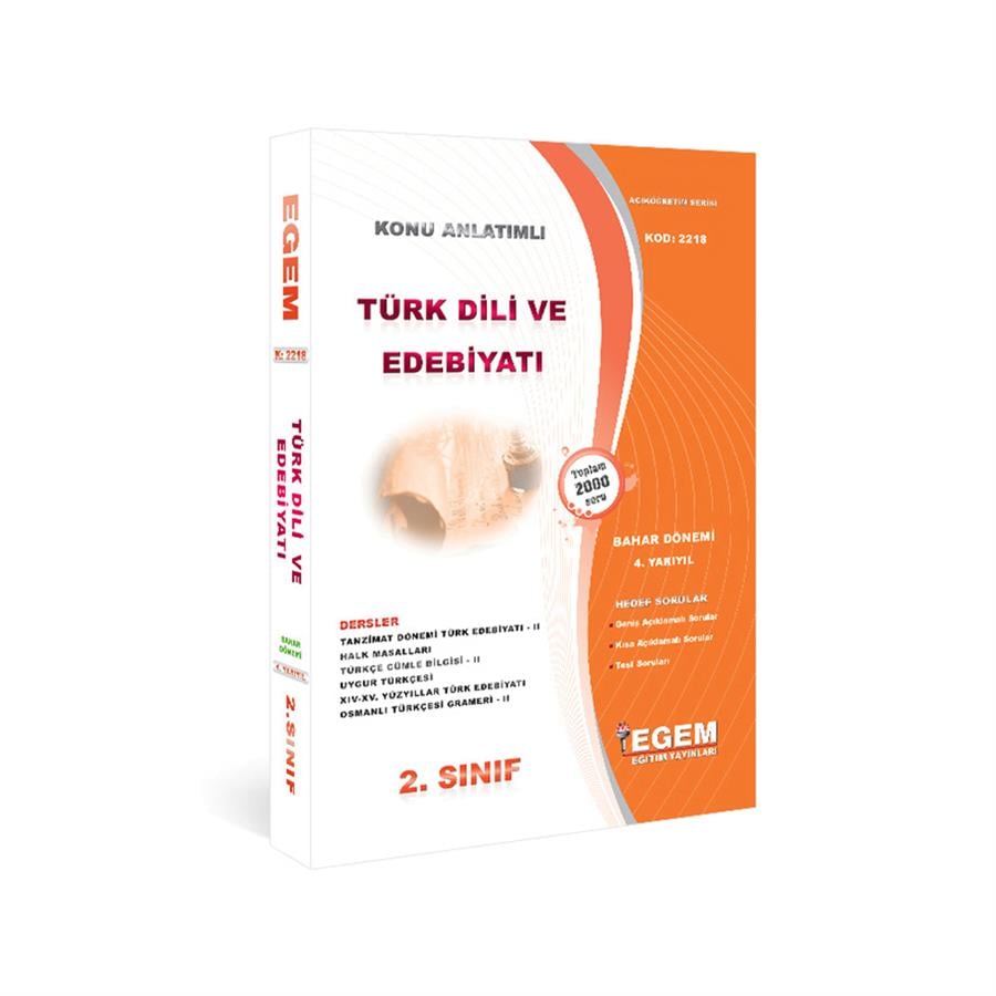 AÖF 2. SINIF TÜRK DİLİ VE EDEBİYATI BAHAR DÖNEMİ 4. YARIYIL KONU ANLATIMLI SORU BANKASI