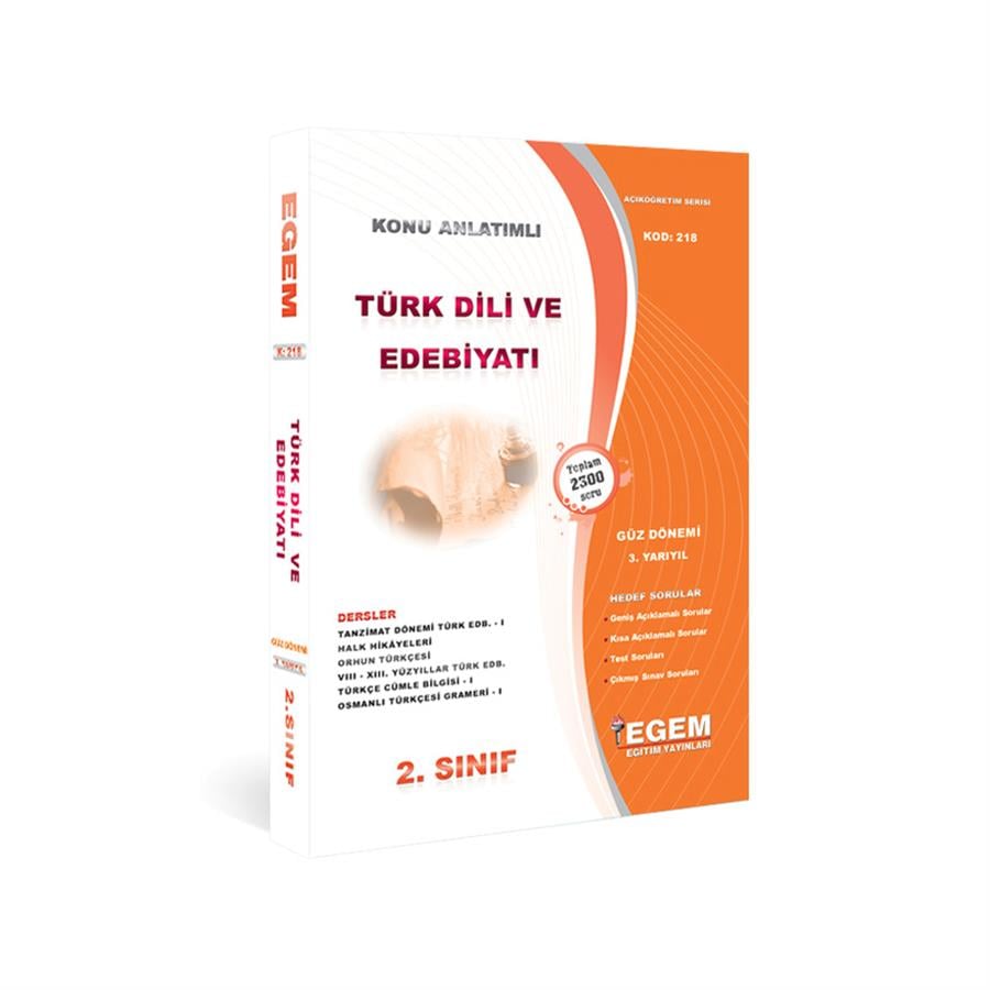 AÖF 2. SINIF TÜRK DİLİ VE EDEBİYATI GÜZ DÖNEMİ 3. YARIYIL KONU ANLATIMLI SORU BANKASI