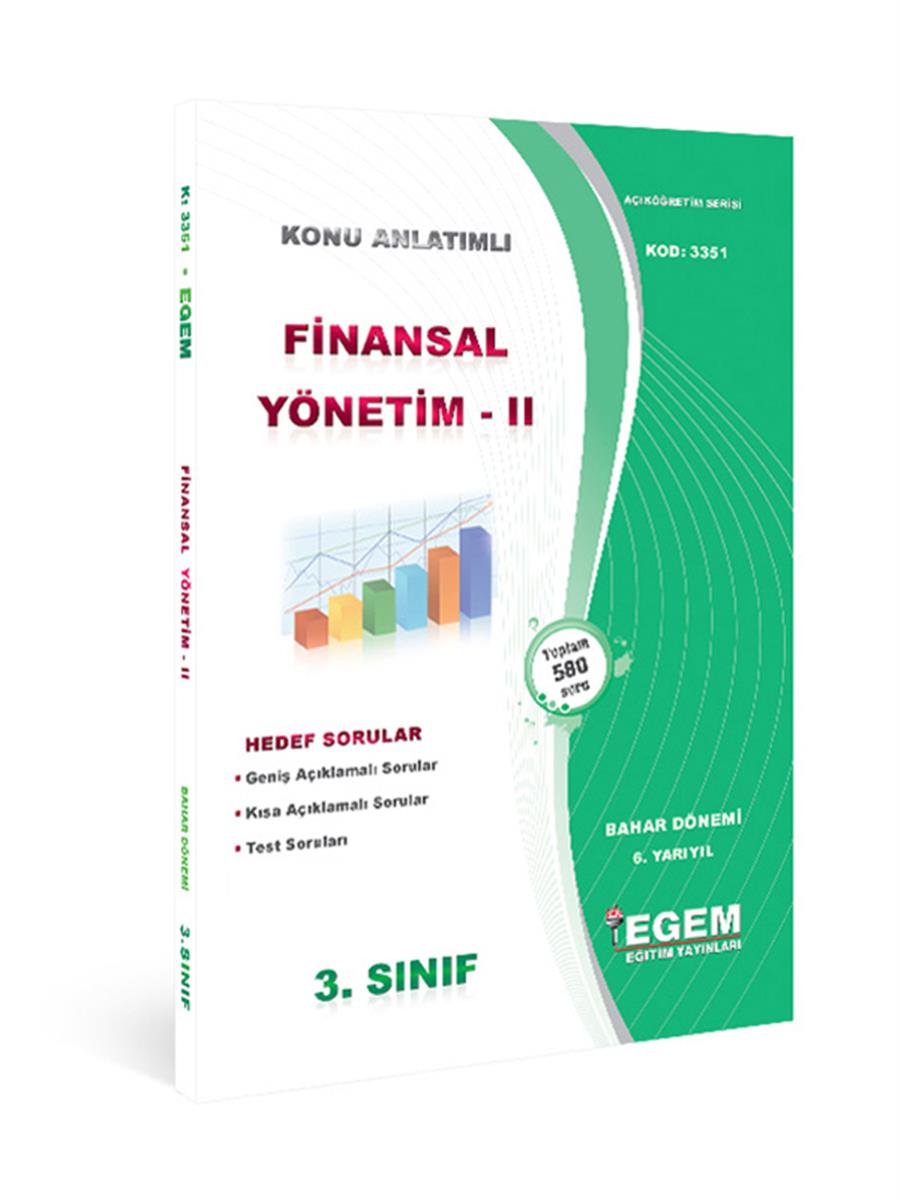 AÖF 3. SINIF FİNANSAL YÖNETİM II BAHAR DÖNEMİ 6. YARIYIL KONU ANLATIMLI SORU BANKASI