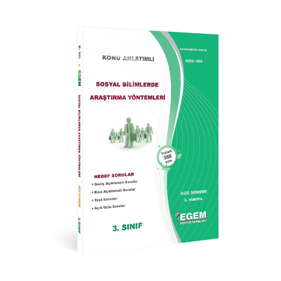 AÖF 3. SINIF SOSYAL BİLİMLERDE ARAŞTIRMA YÖNTEMLERİ GÜZ DÖNEMİ 5. YARIYIL KONU ANLATIMLI SORU BANKASI