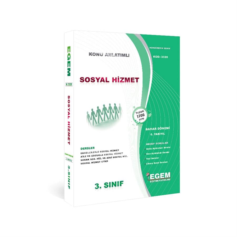 AÖF 3. SINIF SOSYAL HİZMET BAHAR DÖNEMİ 6. YARIYIL KONU ANLATIMLI SORU BANKASI 