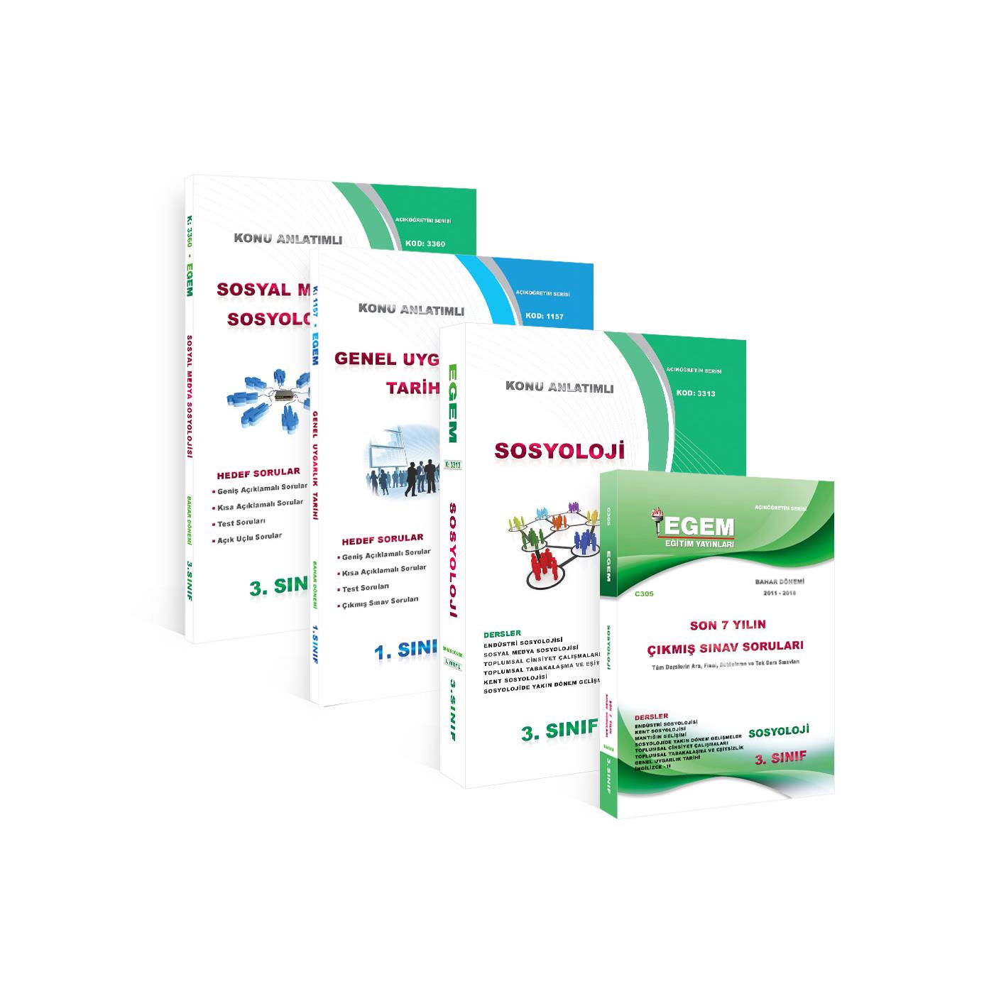 AÖF 3. SINIF SOSYOLOJİ BAHAR DÖNEMİ 6. YARIYIL KONU ANLATIMLI SORU BANKASI - ÇIKMIŞ SINAV SORULARI (SET)