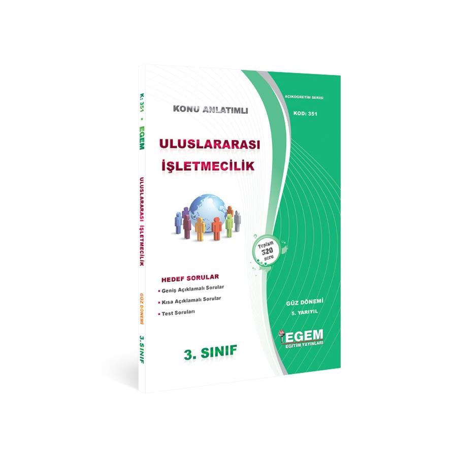 AÖF 3. SINIF ULUSLARARASI İŞLETMECİLİK GÜZ DÖNEMİ 5. YARIYIL KONU ANLATIMLI SORU BANKASI