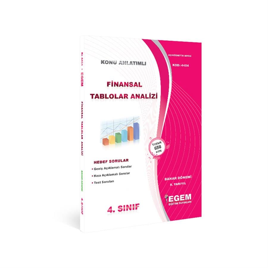 AÖF 4. SINIF FİNANSAL TABLOLAR ANALİZİ BAHAR DÖNEMİ 8. YARIYIL KONU ANLATIMLI SORU BANKASI 