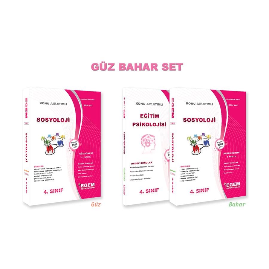 AÖF 4. SINIF SOSYOLOJİ GÜZ VE BAHAR DÖNEMİ 7. VE 8. YARIYIL KONU ANLATIMLI SORU BANKASI (SET)