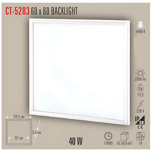 CT-5283 60x60 Panel Led Armatür Beyaz