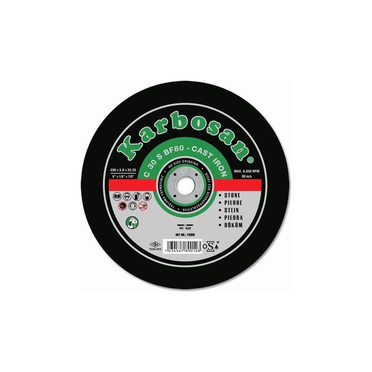 KARBOSAN KESME TAŞI SC DÜZ 230x3.0x22