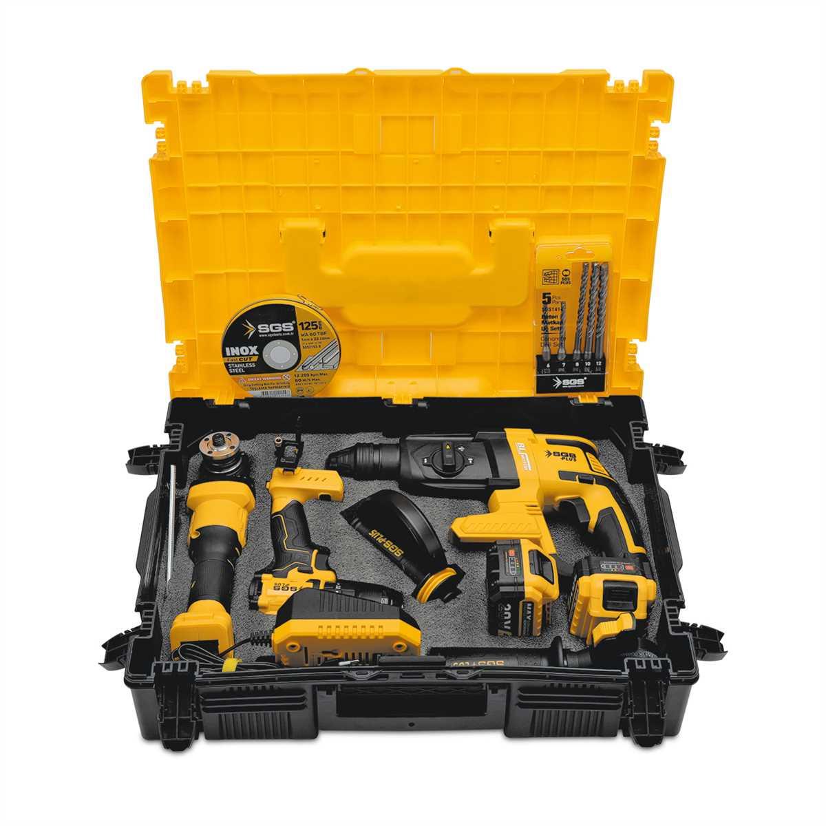 Sgs Combo Set Üç Parça (Darbeli Matkap-Kırıcı Delici Matkap-Avuç Taşlama) SGS5450