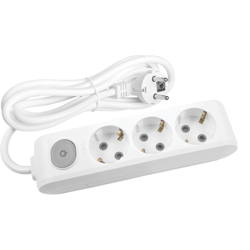 Viko 3'lü Topraklı Kablolu 2 Metre Anahtarlı