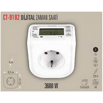 Cata Dijital Zaman Saati 3680W/16A CT-9182