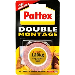 Pattex Double Montage 120 Kg 19mm x 1,5mt