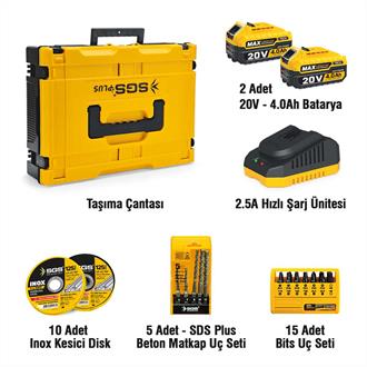 Sgs Combo Set Üç Parça (Darbeli Matkap-Kırıcı Delici Matkap-Avuç Taşlama) SGS5450