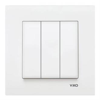 Viko Karre Beyaz 3lü Anahtar(Çerçevesiz)