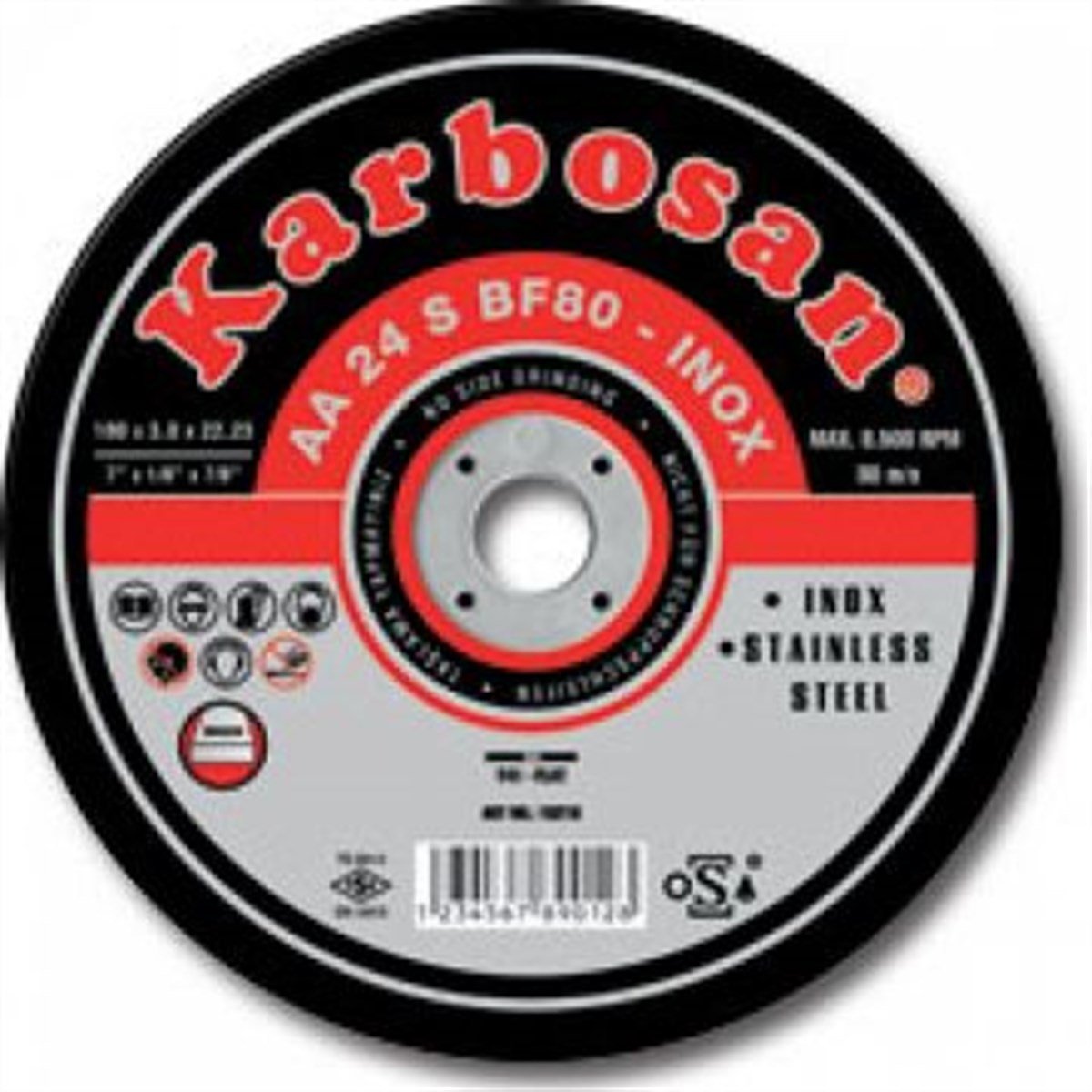 Karbosan İnox Kesici Düz 180x3,0x22