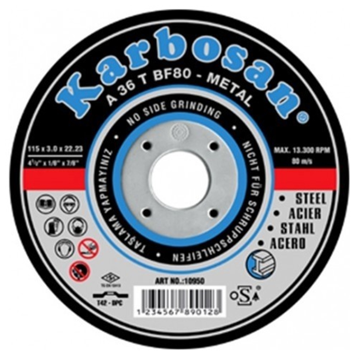 KARBOSAN KESME TAŞI NK DÜZ 115x3.0x22