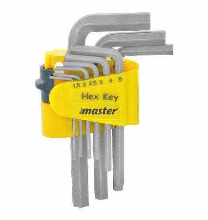 Master Alyan Anahtar Seti Kısa 9 Parça Krom