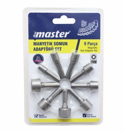 Master Manyetik Somun Adaptörü Set 9 Parça