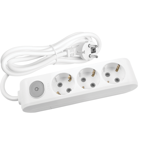 Viko 3'lü Topraklı Kablolu 2 Metre Anahtarlı