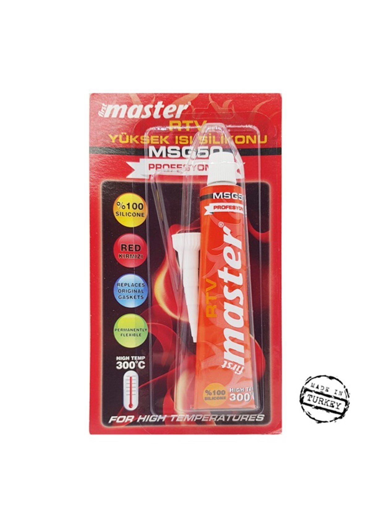 Yüksek Isı Tüp Silikonu Kırmızı RTV 50ml