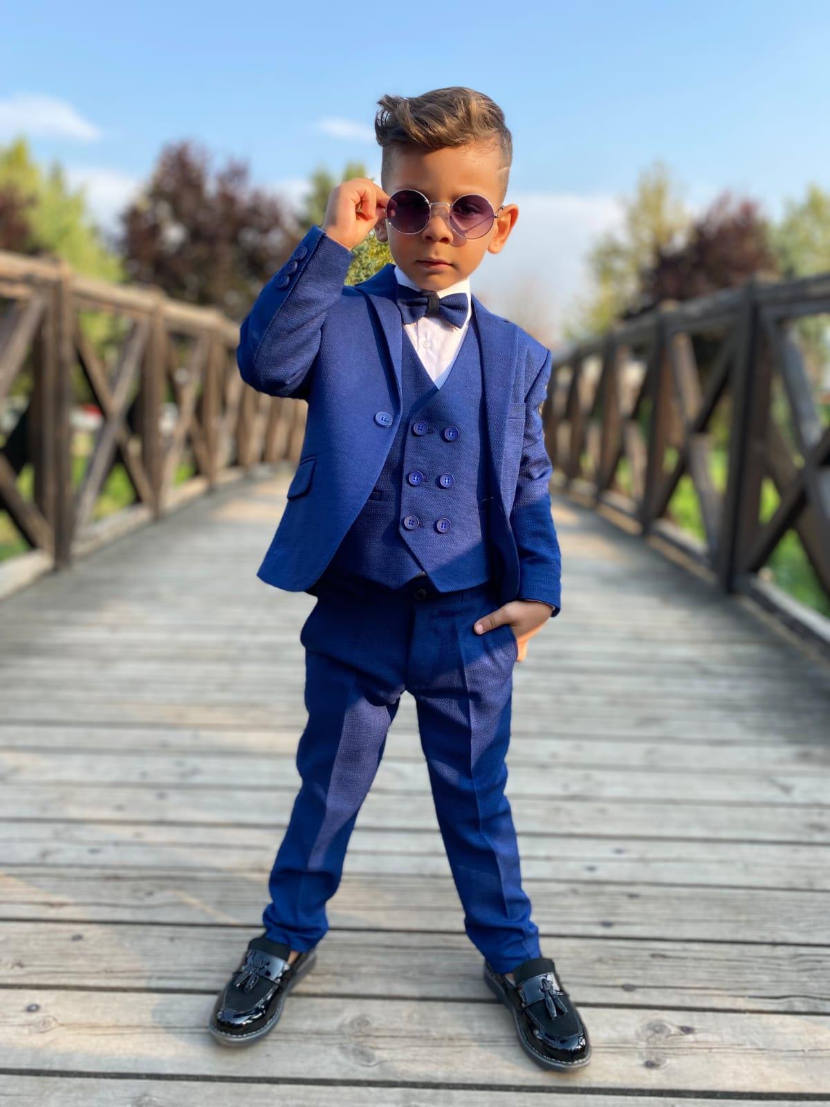İndigo Beş Parça Erkek Çocuk Takım Elbise