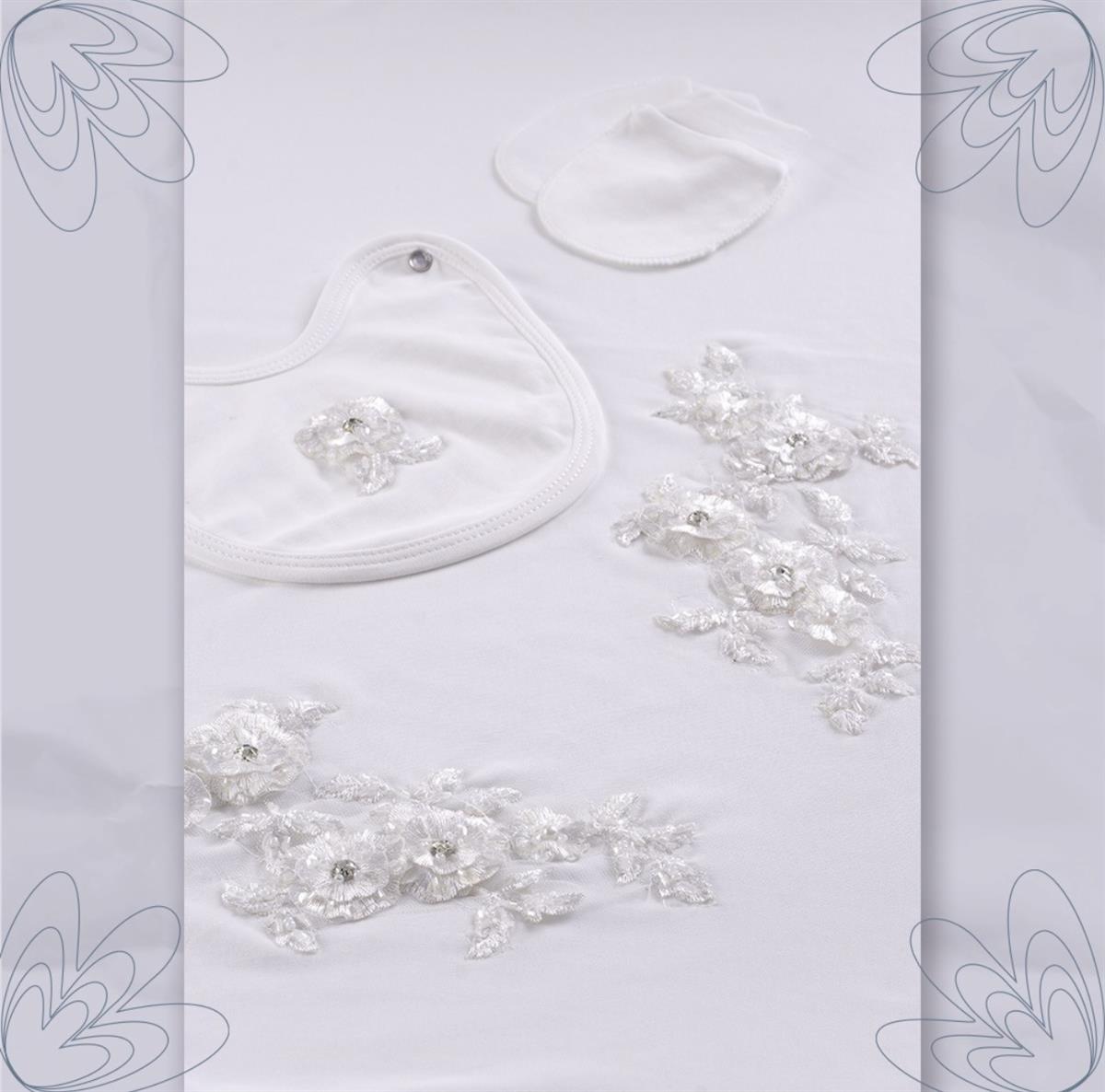 İthal Dantel Çiçekli 10 Parça Kız Bebek Hastane Çıkışı