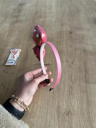 Fuşya Boncuklu Fiyonklu Kız Çocuk Tacı